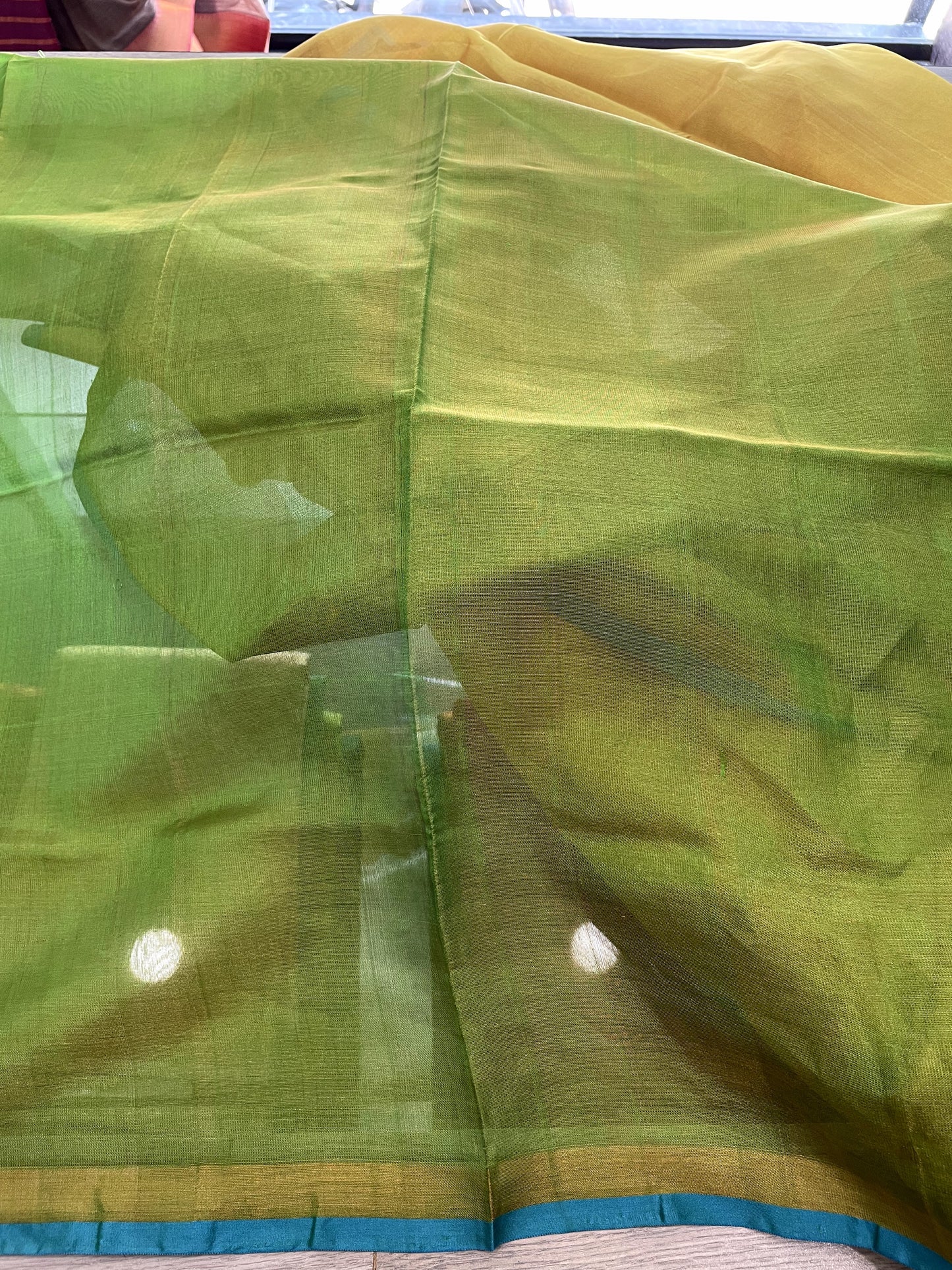 D24A010 Yellow Green Pure Handloom Uppada Silk Saree