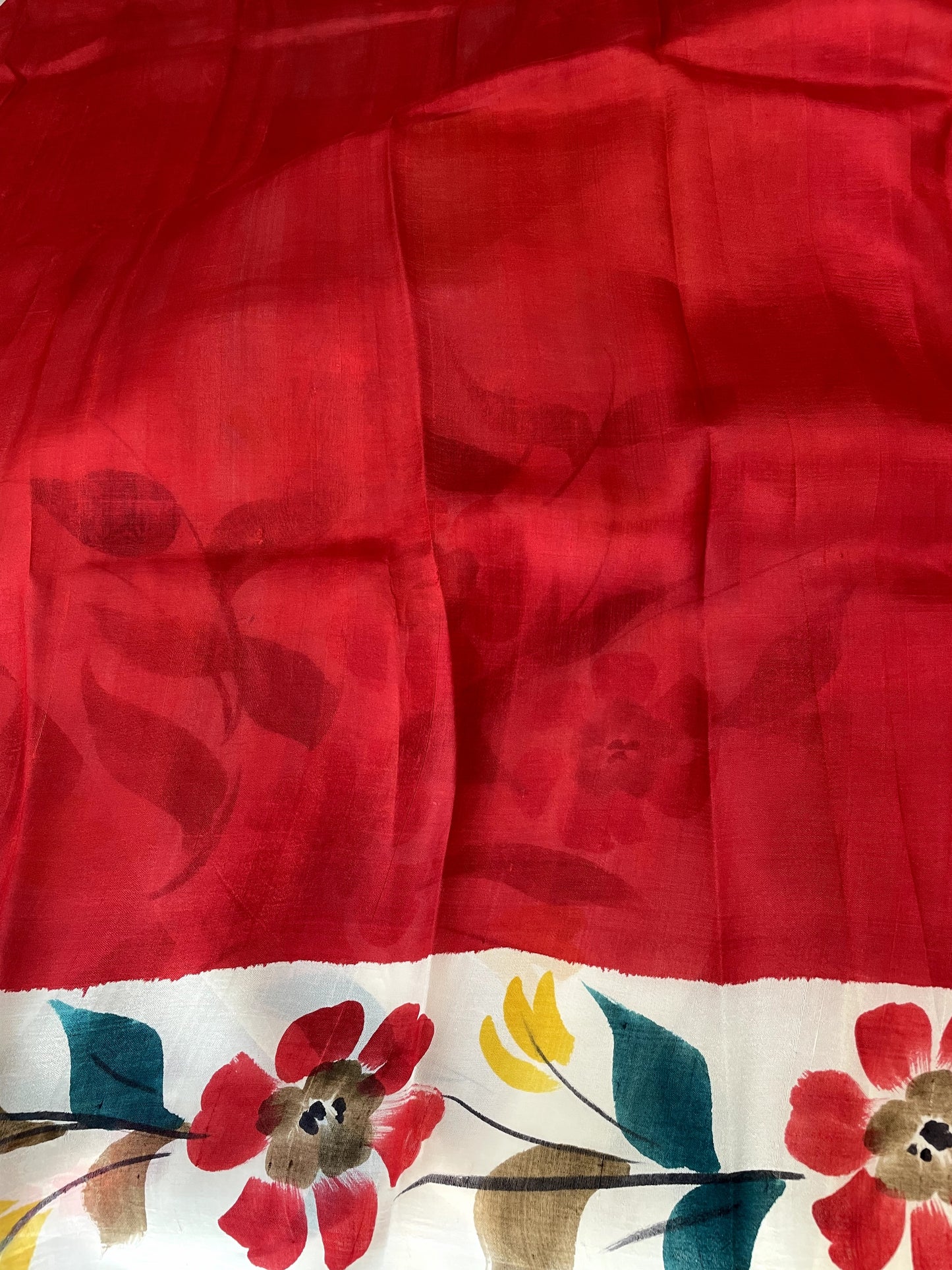 OT24A151 Yellow White Pure Block Print Bishnupuri Silk Saree