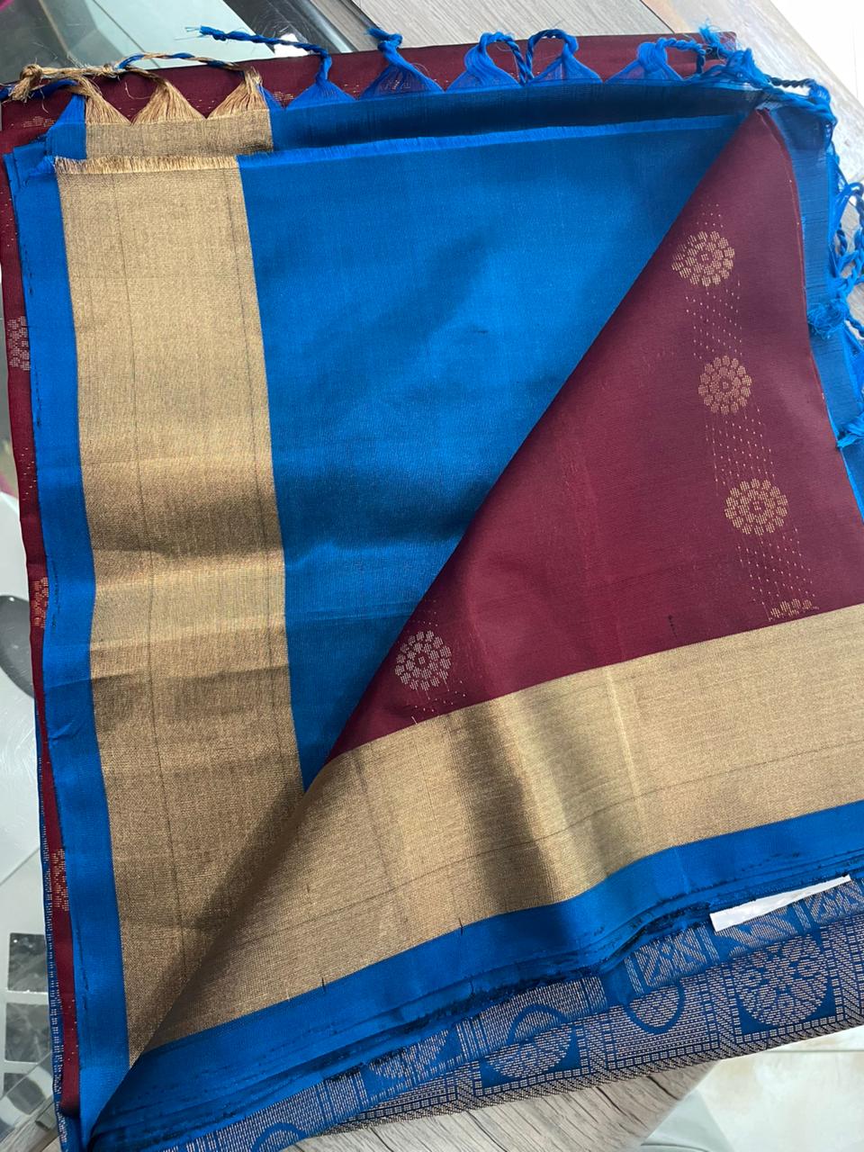 OT25A083 Maroon Pure Handloom Soft Silk Saree