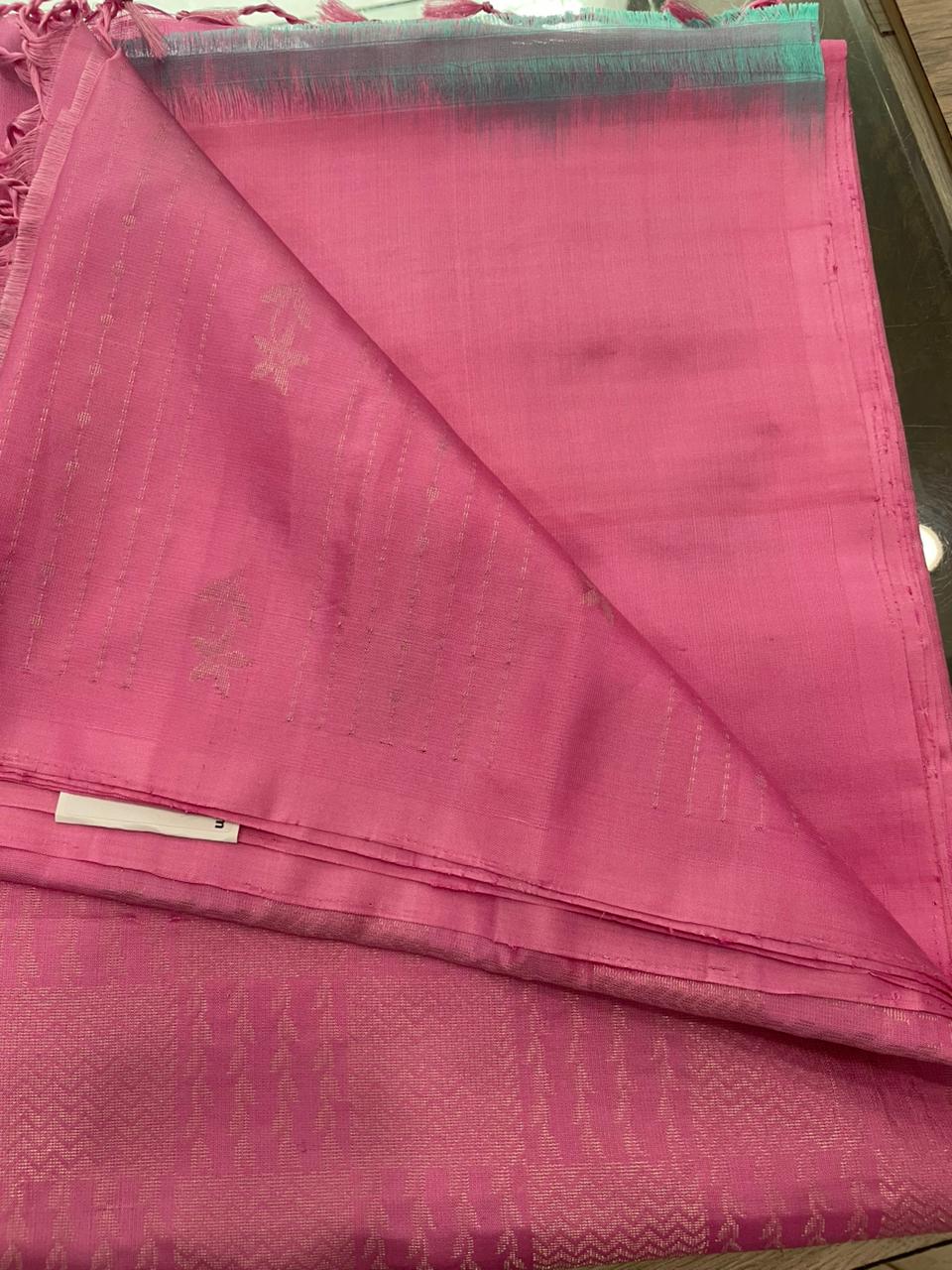 OT25A092 Pink Pure Handloom Soft Silk Saree