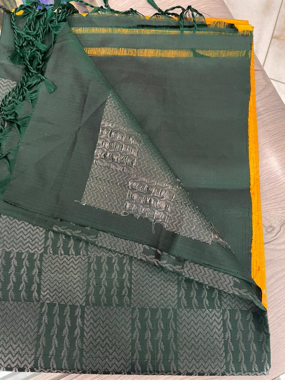 OT25A094 Mustard Yellow Pure Handloom Soft Silk Saree