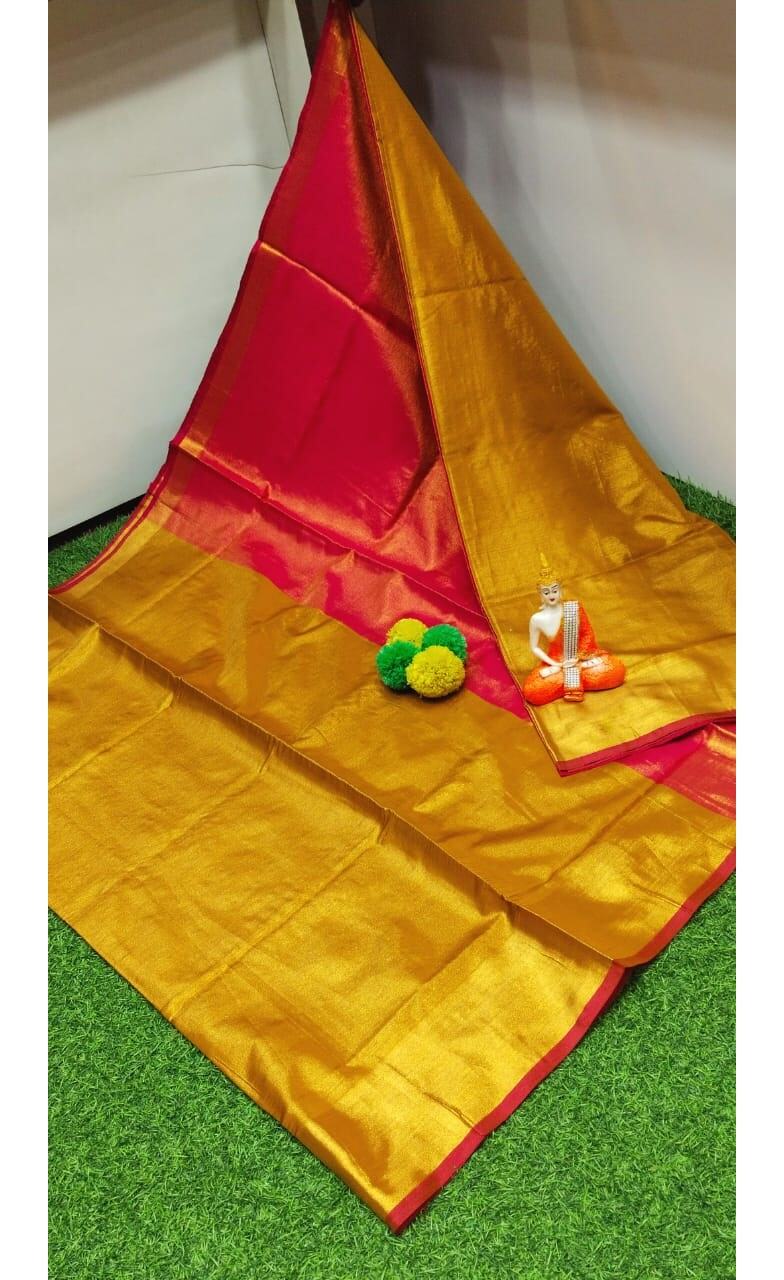 PJJL24A067 Red Gold Pure Handloom Uppada Silk Saree