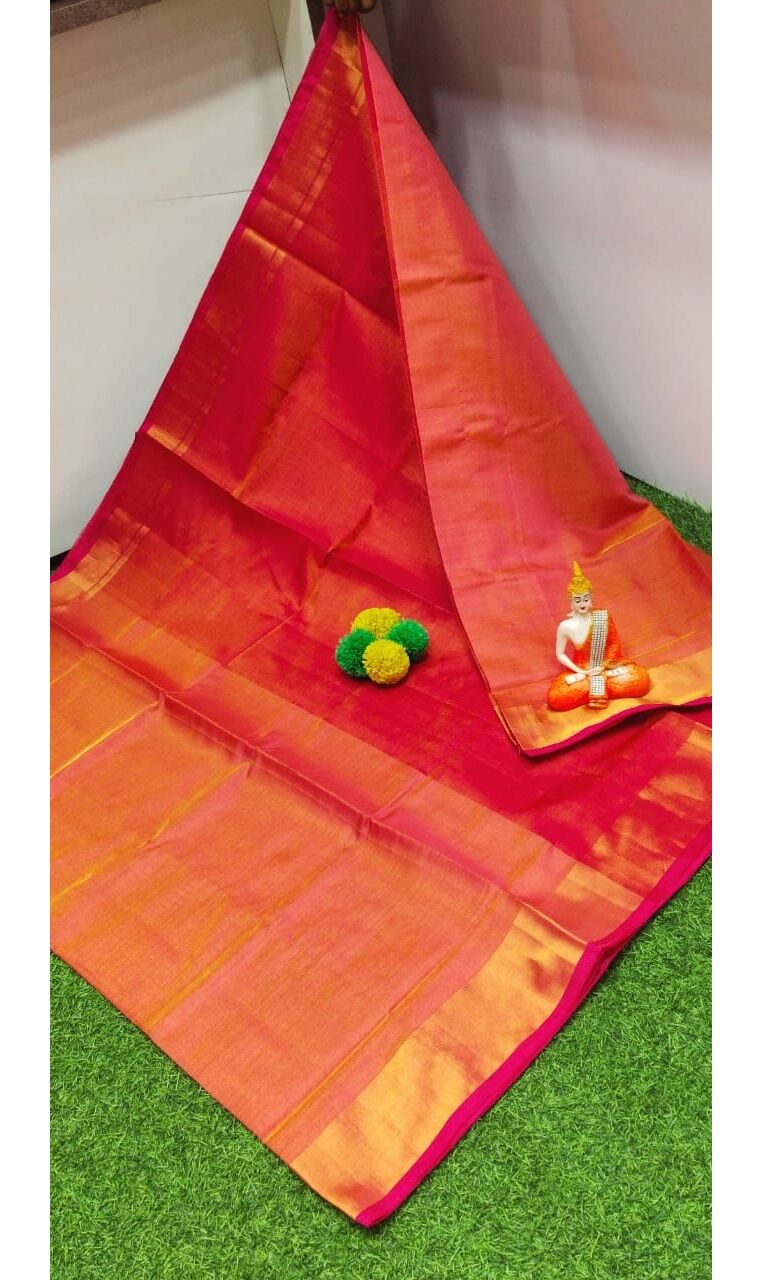 PJJL24A069 Peach Rose Pure Handloom Uppada Silk Saree