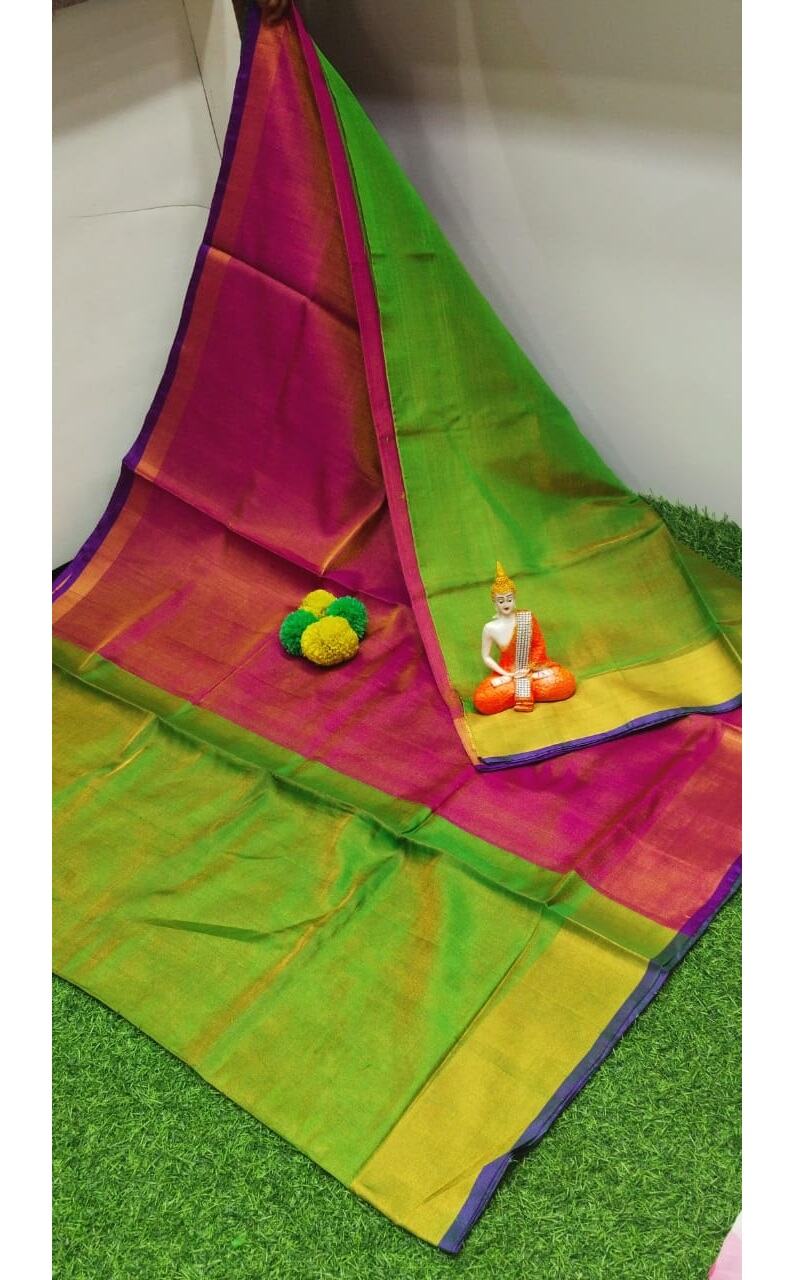 PJJL24A074 Rose Green Pure Handloom Uppada Silk Saree