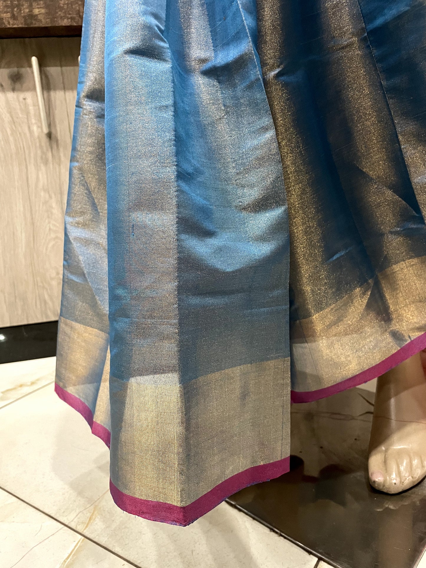 SP24A054 Blue Rose Pure Handloom Uppada Silk Saree