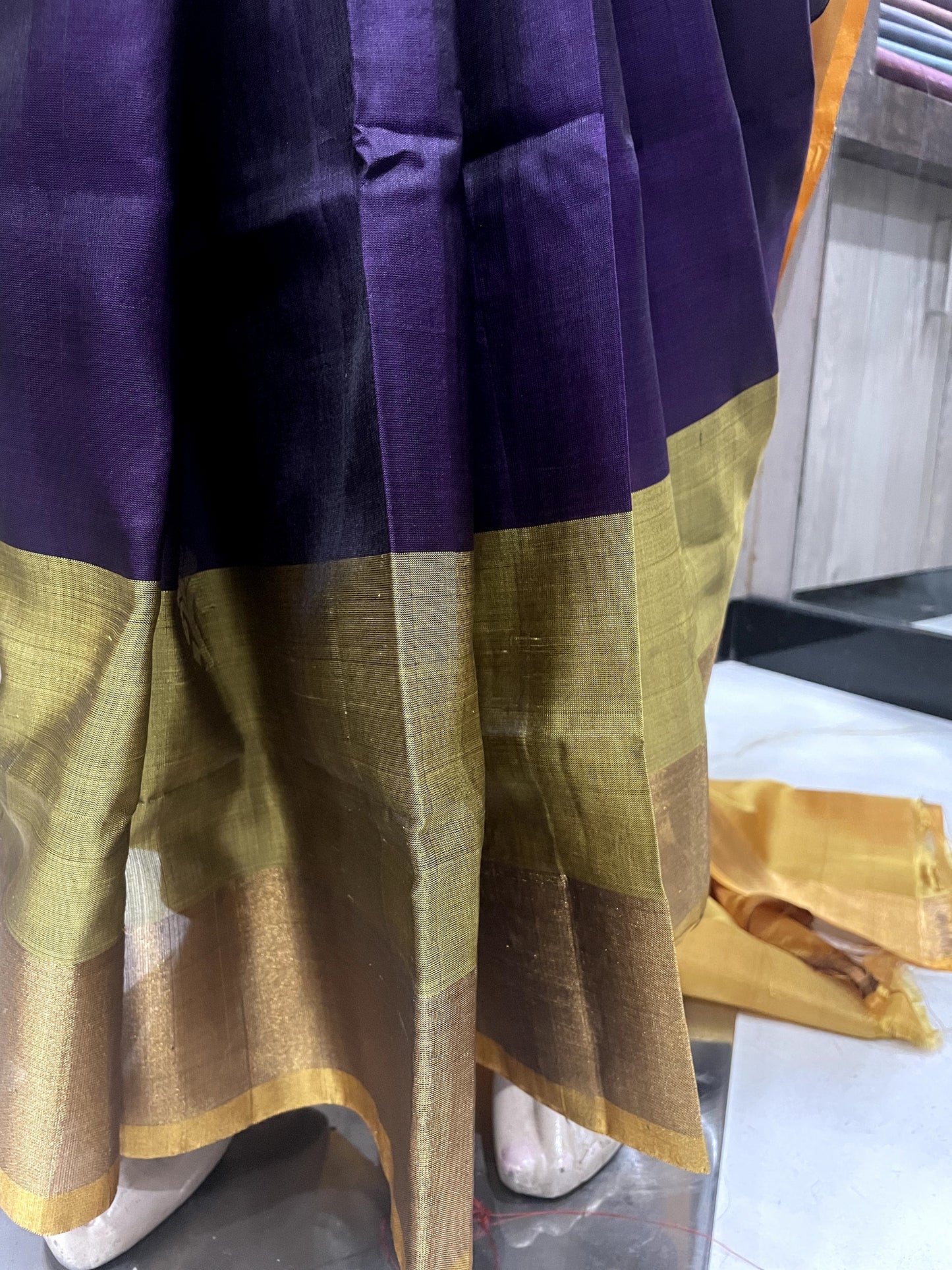SP24A061 Purple Gold Pure Handloom Uppada Silk Saree