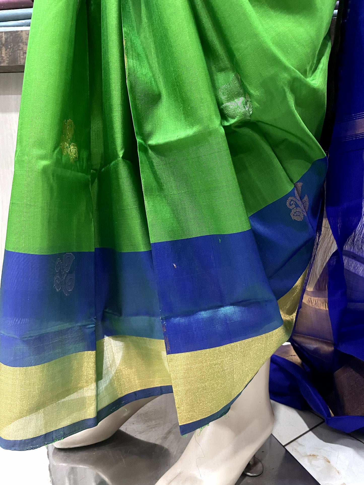 SP24A063 Green Blue Pure Handloom Uppada Silk Saree