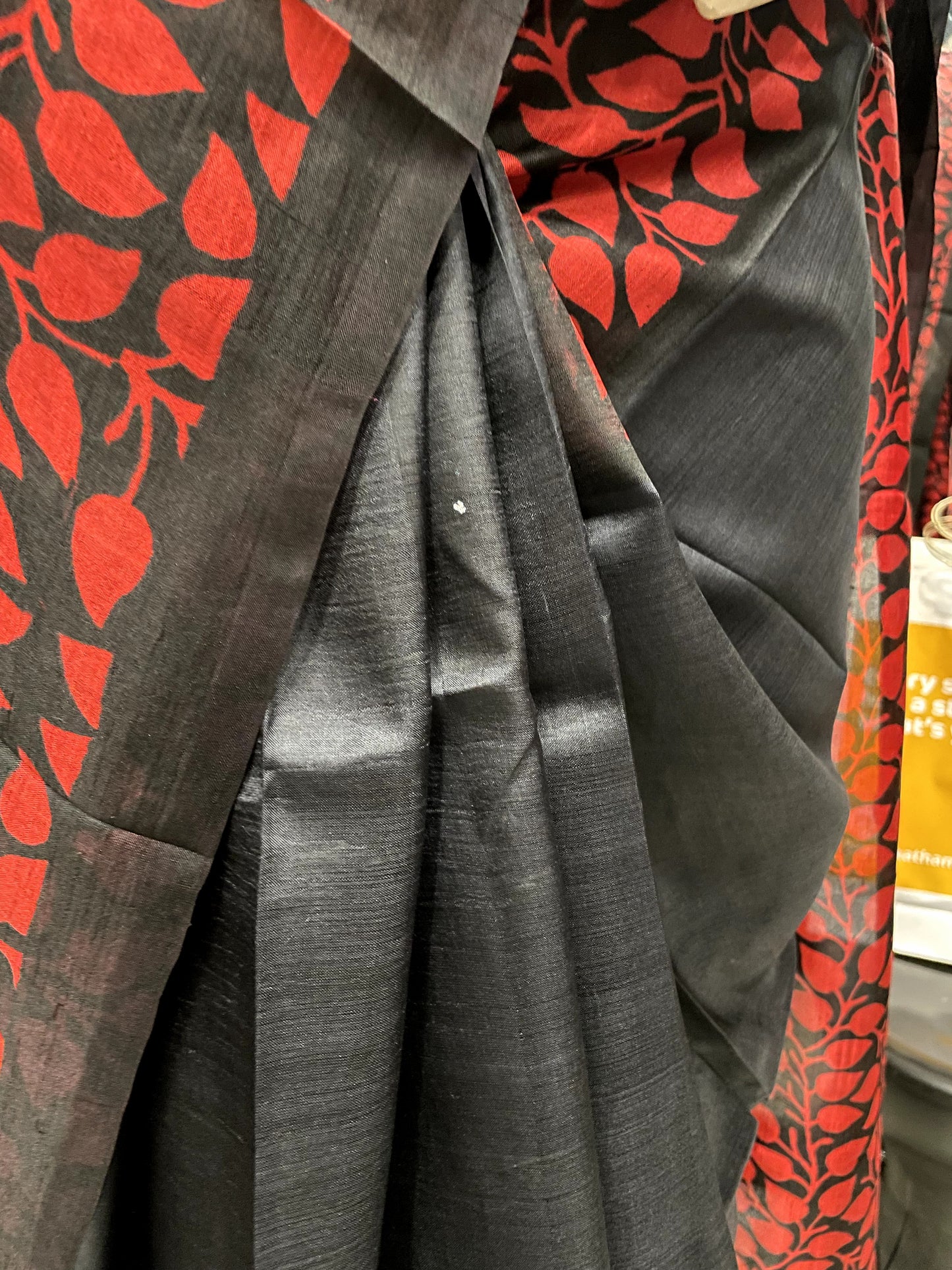 SP24A144 Black Red Pure Bishnupuri Silk Saree