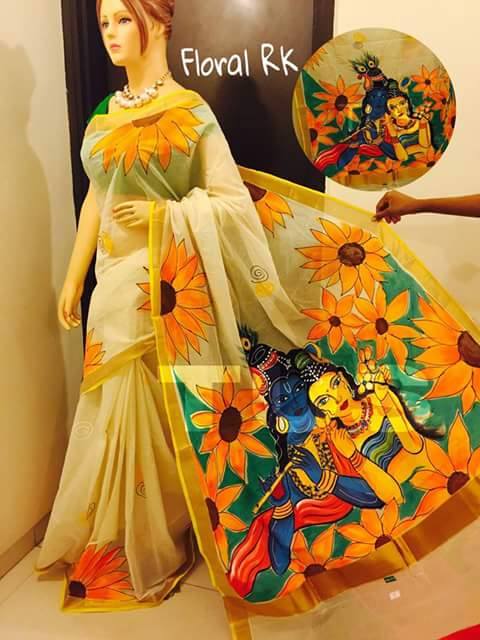 pj-krishna-radha-hand-painted-kerala-cotton-saree NV24A058
