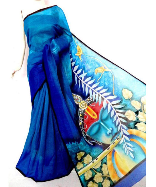pj-flute-krishna-hand-painted-kerala-cotton-saree-NV24A061