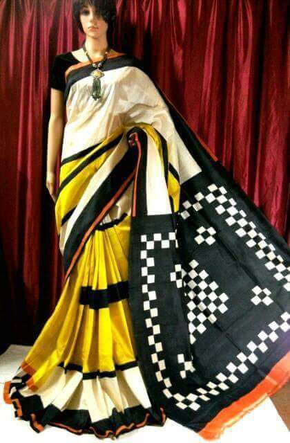 PJ-Hand Painted Pure Hand Woven Tussar Silk saree-MTS003