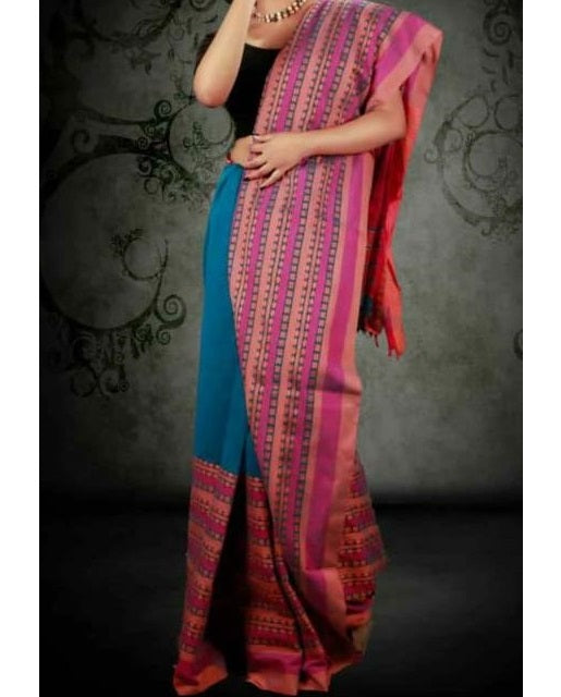 Blue Pure Bengal cotton Saree