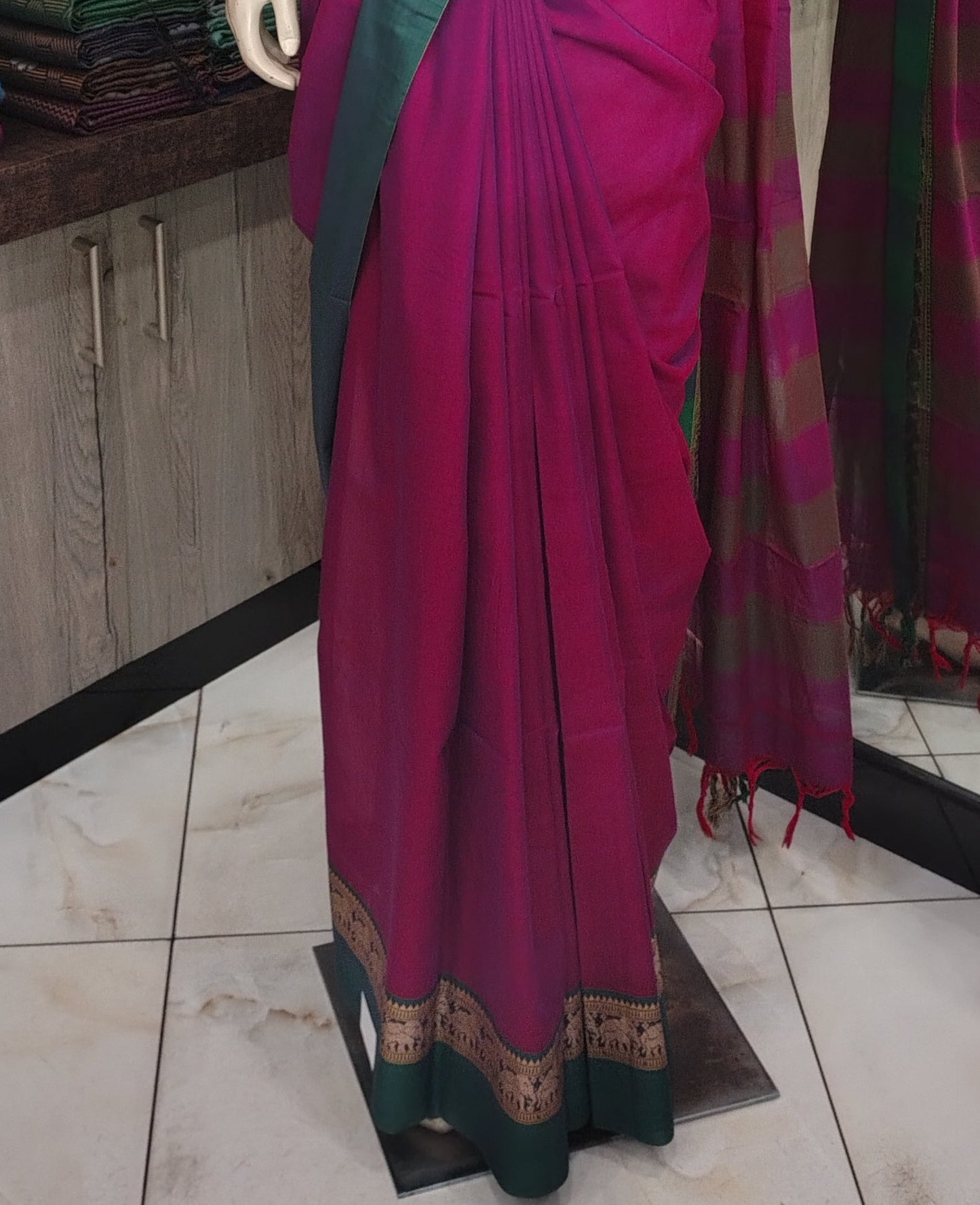 JL26A007 Purple Pure Handloom Narayanpet Cotton Saree