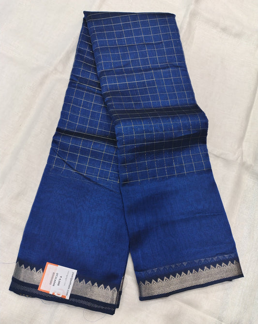 OT26A046  Royal Blue Pure Handloom Mangalgiri Silk Saree