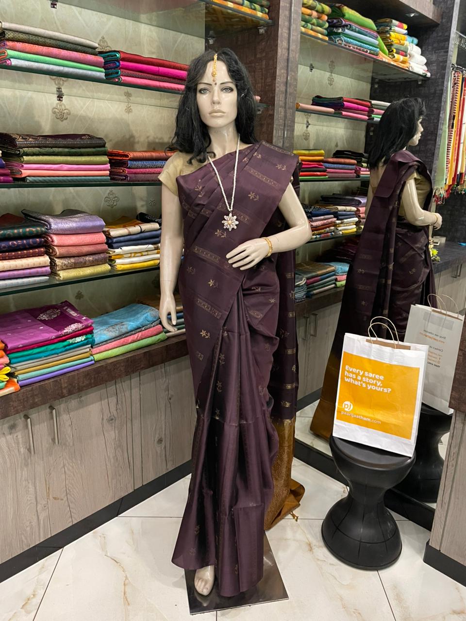 OT25A070 Deep Maroon Pure Handloom Soft Silk Saree
