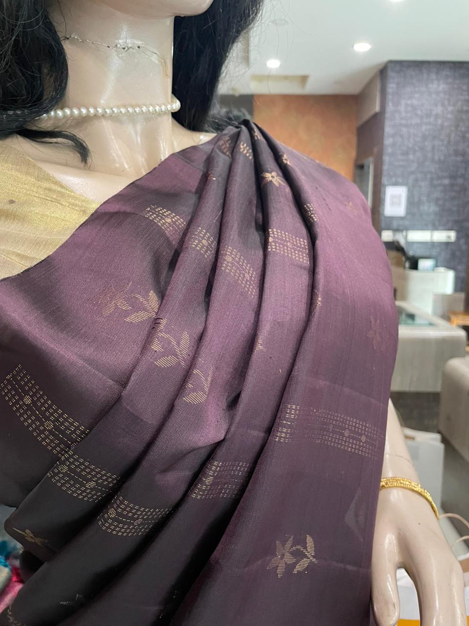 OT25A070 Deep Maroon Pure Handloom Soft Silk Saree