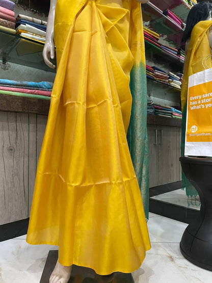 OT25A078 Yellow Pure Handloom Soft Silk Saree