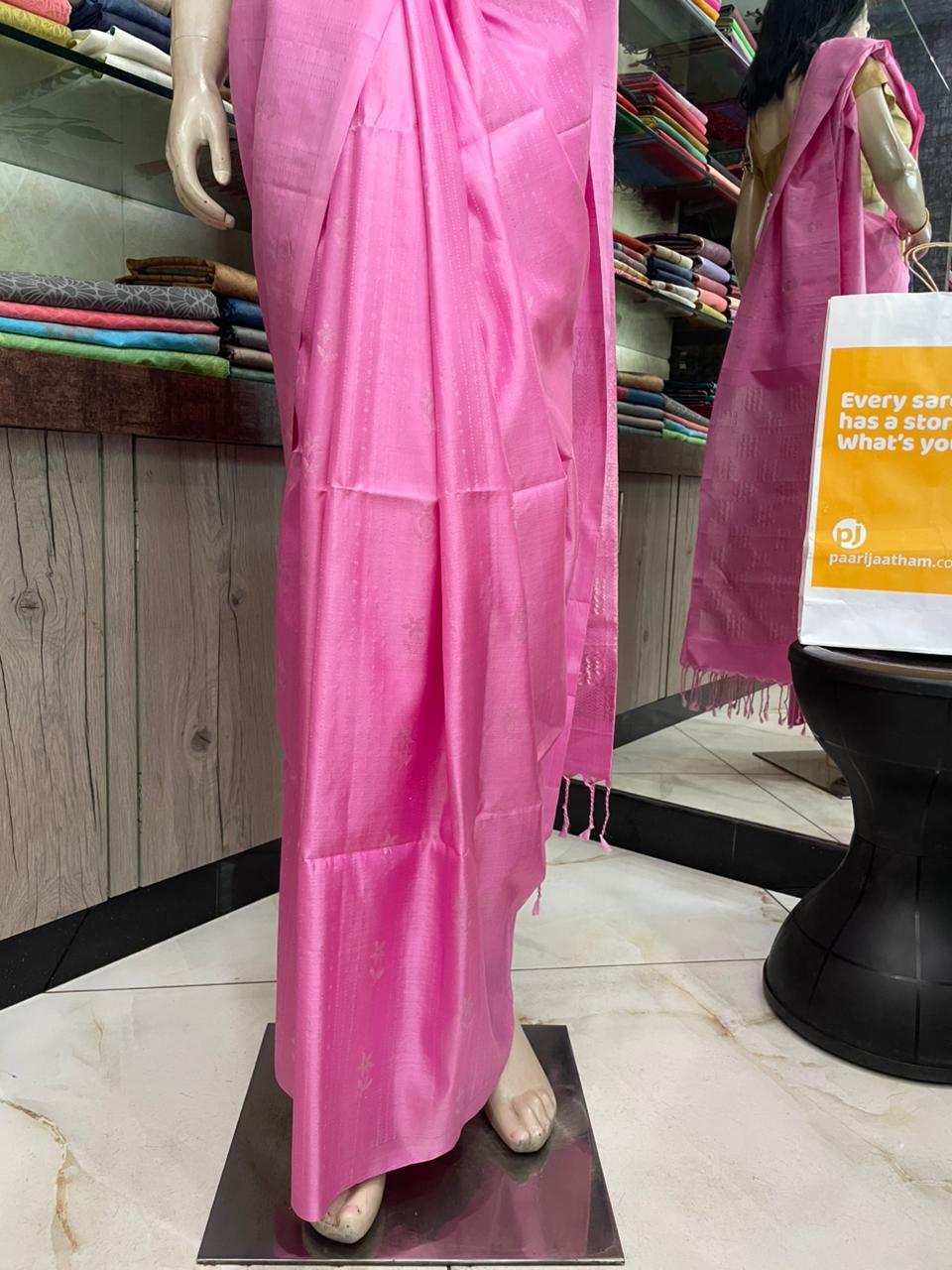 OT25A092 Pink Pure Handloom Soft Silk Saree