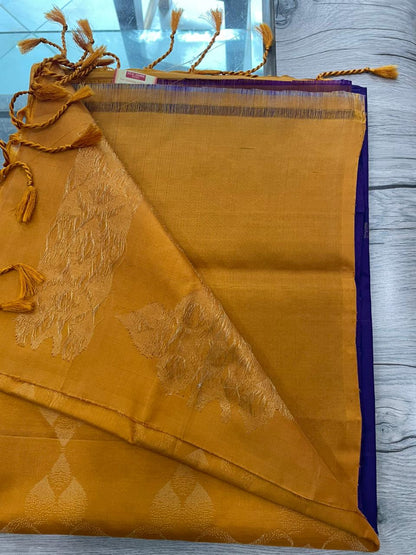 OT25A097 Purple Pure Handloom Soft Silk Saree