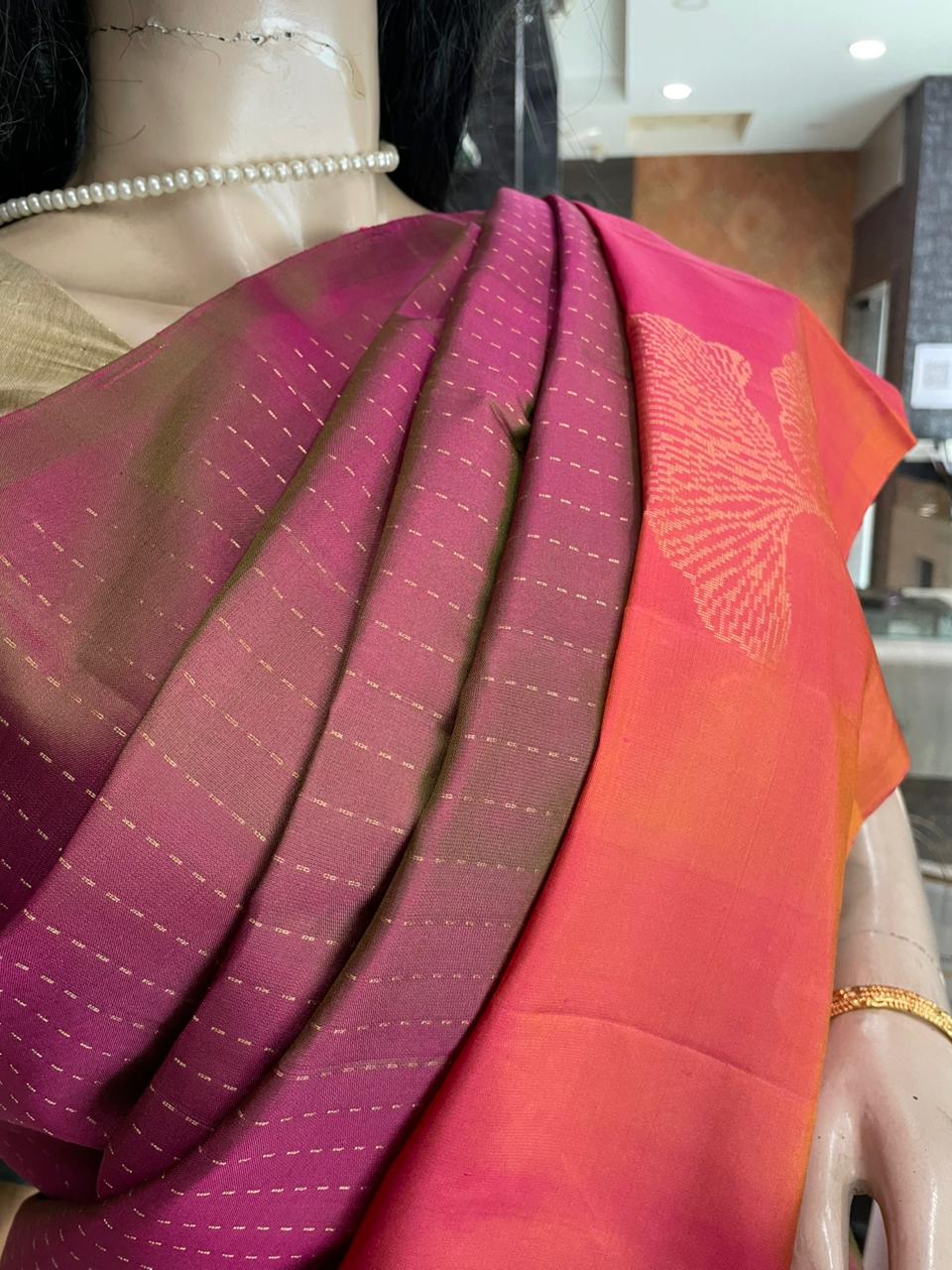 OT25A103 Brown Pure Handloom Soft Silk Saree