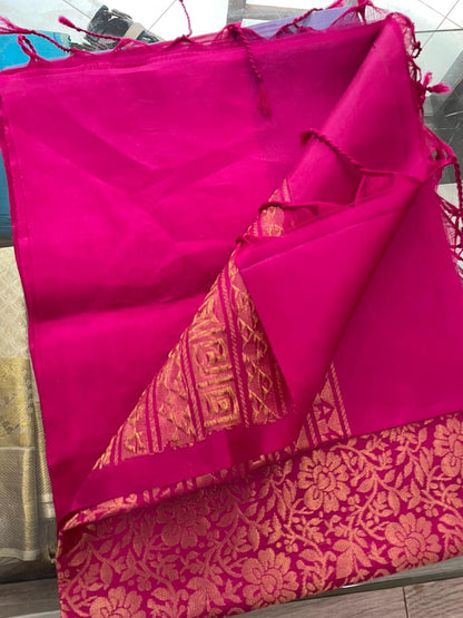 OT25A106 Lite Blue Pure Handloom Soft Silk Saree