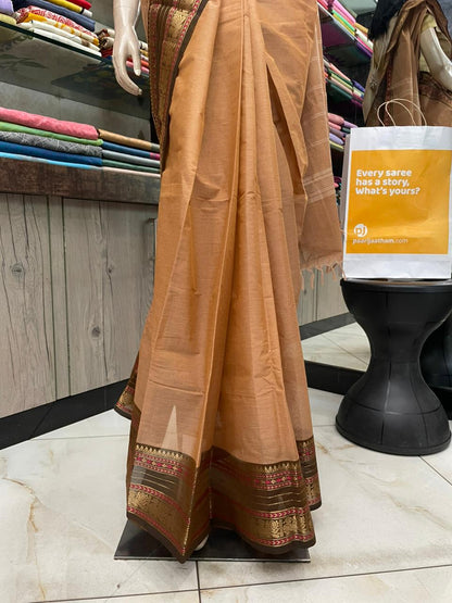 OT25A202 Beige Pure Handloom Kanchi Cotton Saree