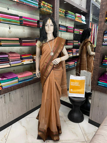 OT25A202 Beige Pure Handloom Kanchi Cotton Saree