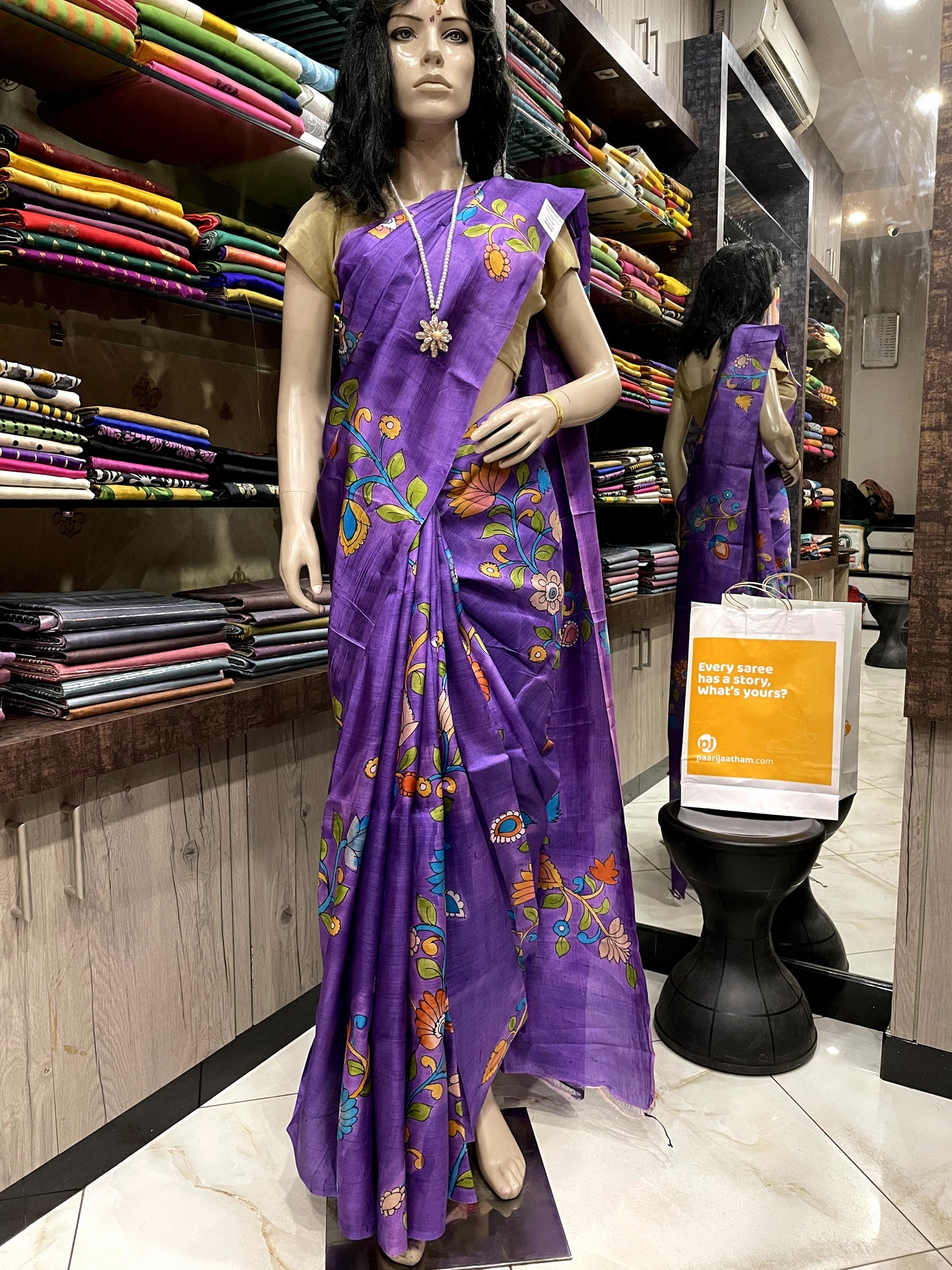 SP24A162 Violet Green Pure Bishnupuri Silk Saree