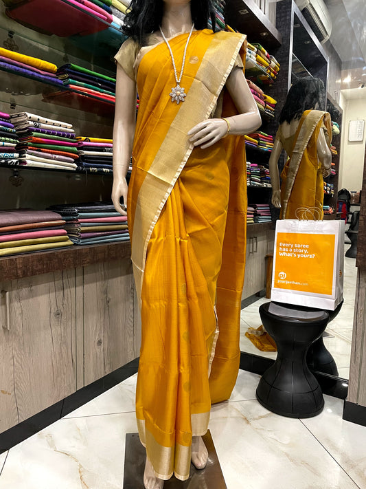 SP24A169 Yellow Gold Pure Handloom Uppada Silk Saree