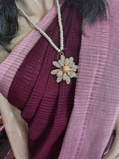 JL26A028 Maroon Pure Handloom Mangalgiri Cotton Saree