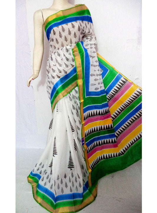 pj-white-blue-hand-block-painted-kerala-cotton-saree-kcbadi005