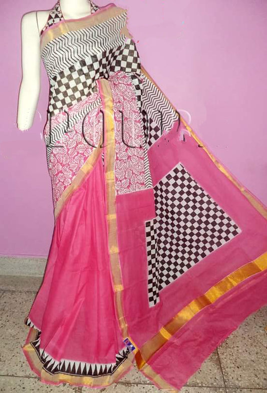 pj-pink-black-hand-block-painted-kerala-cotton-saree-kcbadi022