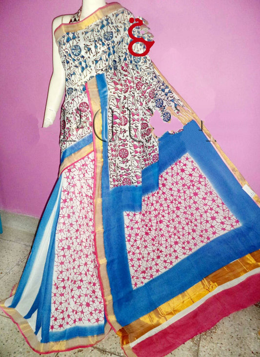 pj-pink-blue-hand-block-painted-kerala-cotton-saree-kcbadi024