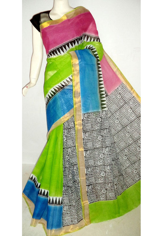 pj-pink-green-hand-block-painted-kerala-cotton-saree-kcbadi028