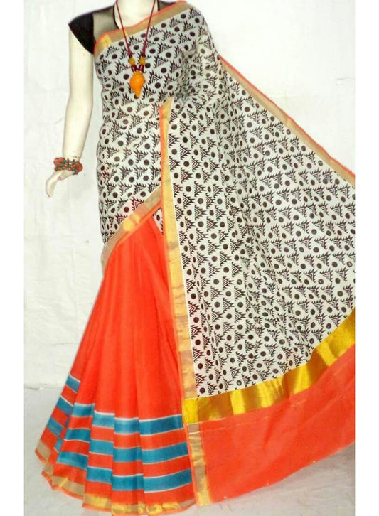 pj-red-black-hand-block-painted-kerala-cotton-saree-kcbadi034