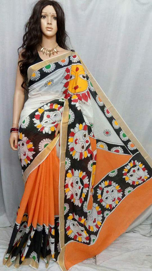 pj-kalamkari-design-hand-painted-kerala-cotton-saree-kcadi012