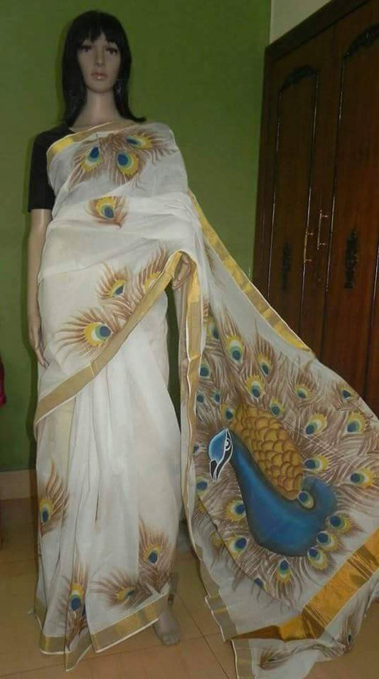 pj-peacock-hand-painted-kerala-cotton-saree-kcadi018