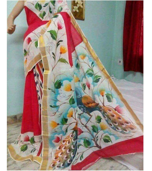 pj-peacock-floral-hand-painted-kerala-cotton-saree-kcadi056