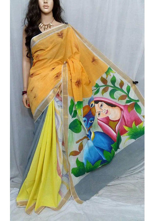 pj-radha-krishna-floral-hand-painted-kerala-cotton-saree-kcadi007