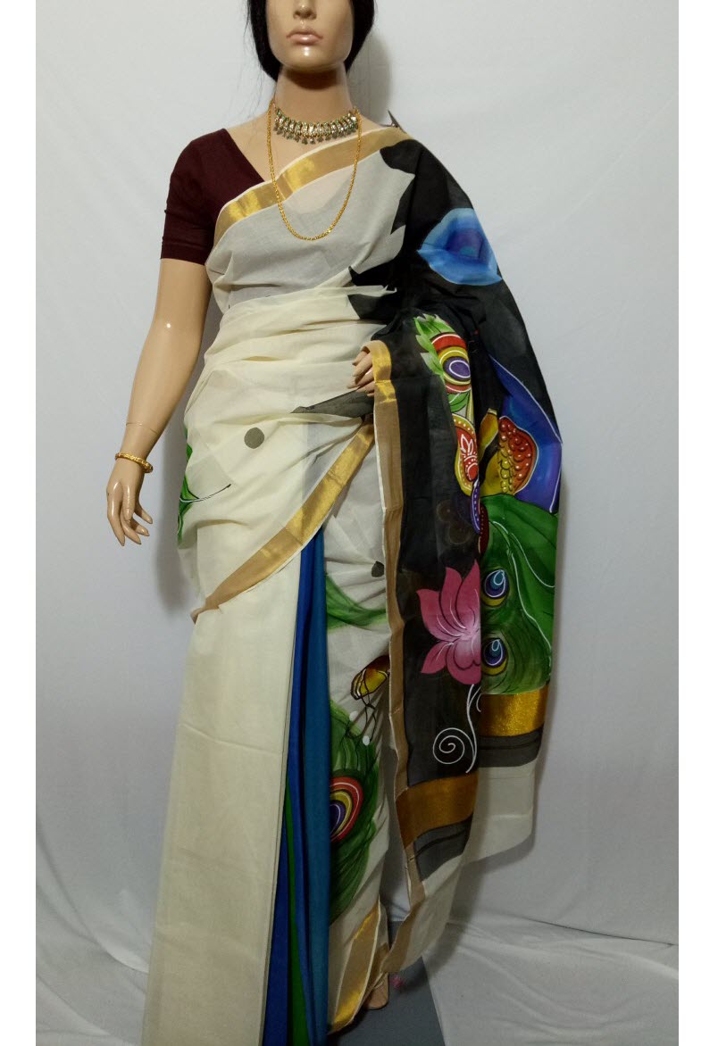 pj-hand-painted-kerala-cotton-saree-kcadi089